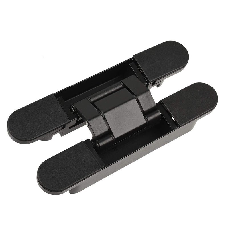 TamBee Hidden Hinges Concealed Door Hinge - Black, Zinc Alloy, Invisible, 3 Way Adjustable for Hidden Door, Bookcase Door and Secret Doors 6 Inch (1 Hinge) - Image 1